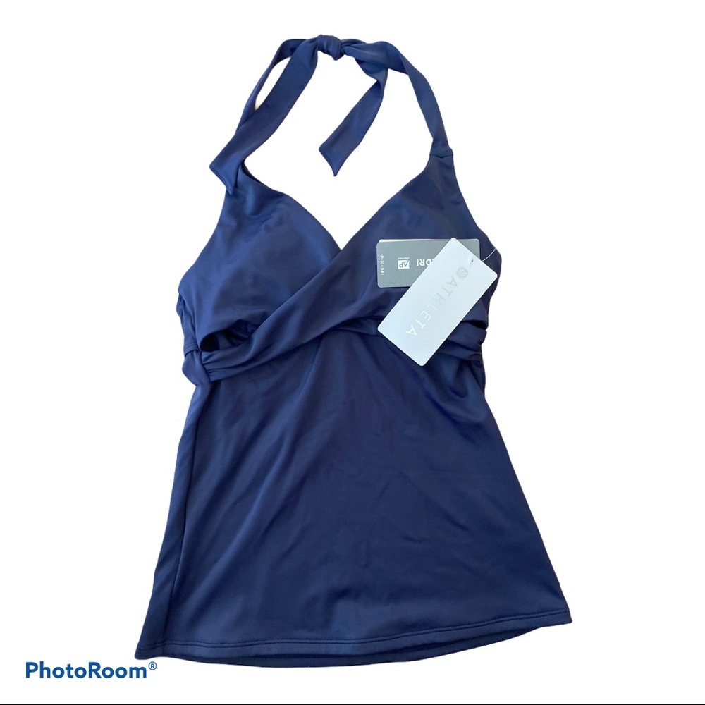 Athleta Bra Cup Wrap Tankini NWT Dress Blue M 34D